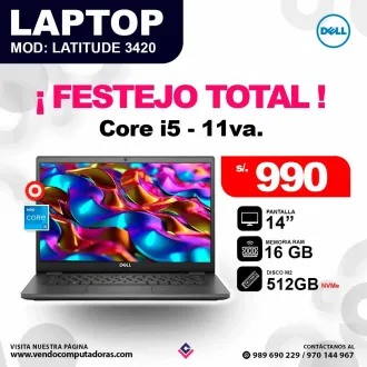 Laptop DELL Intel core i5 - 11va. LATITUDE 3420