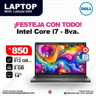 Laptop dell Core i7 - 10ma. Gen - Latitude5400