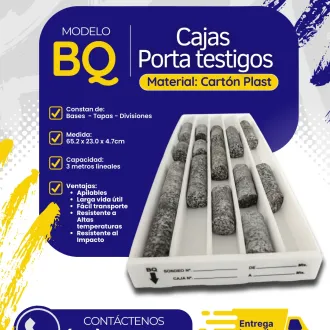 Cajas Porta testigo Porta Mineral Cartón Plast Mincore 