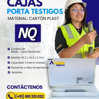 Cajas Porta testigo Línea NQ Almacenamiento De Roca Minera