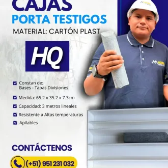 Cajas Porta testigo HQ Material Cartón Plast Perforación