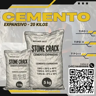 Cemento Expansivo para Fractura Controlada de Roca