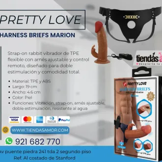 HARNESS BRIEFS MARION vibrador de TPE flexible juguetes lubr