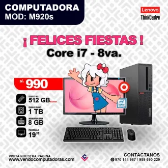 Computadora Lenovo Thinkcentre Intel i7 - 8va.