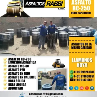 VENTA DE ASFALTO PREPARADO EN CALIENTE EN LIMA Y PROVINCIAS