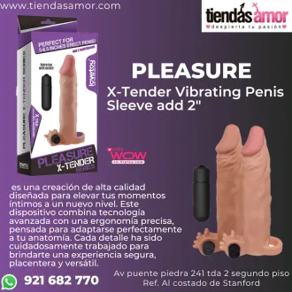 Pleasure X-Tender Vibrating Penis Sleeve add 2 Tienda amor