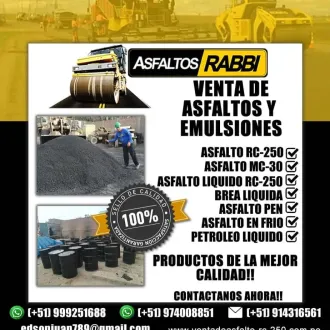 LOS EXPERTOS EN ASFALTO Y MANTO ASFÁLTICO PRODUCTOS A1 