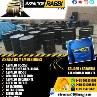 MEZCLA ASFALTICA EN FRIO - SACO DE 50 KG. ASFALTO MC-30