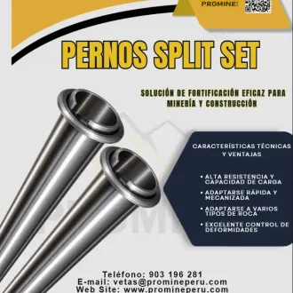 Pernos de Fricción Split Set para Estabilización de Rocas