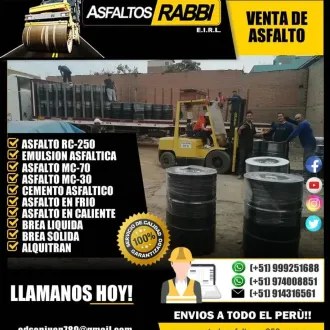 VENTA DE BREA LIQUIDA Y SOLIDA EMULSION ASFALTICA RAPIDA 
