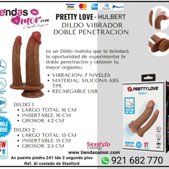 DILDO VIBRADOR DOBLE PENETRACIONHULBERT 16CM 15CMTienda amo