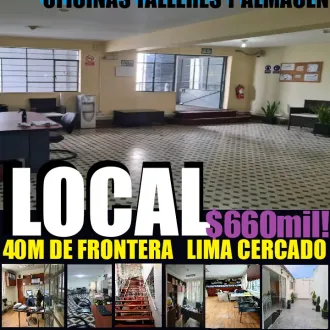 LOCAL EN ESQUINA FTE MERCADO 300 560M2 659mil LIMA CERCADO