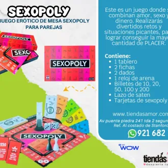 Juego Erótico de Mesa Sexopoly para Parejas desarrollo del p