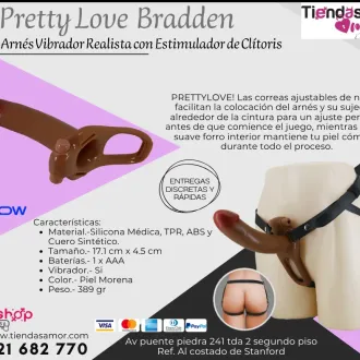 Bradden Arnés Vibrador Realista con Estimulador de Clítoris 