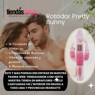 PRETTY BUNNY TRIPLE VIBRADOR ROTADOR TIENDAS AMOR MIRAFLORES