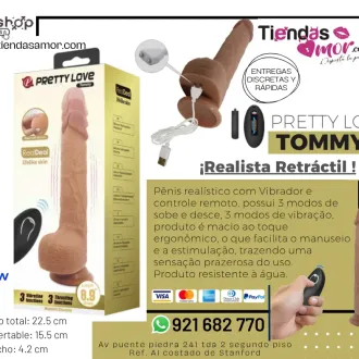Pretty Love Realista Retráctil Tommy desarrollo del Pene Po