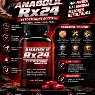 ANABOLIC RX24 NATURAL Fuerza energía y vitalidad masculina