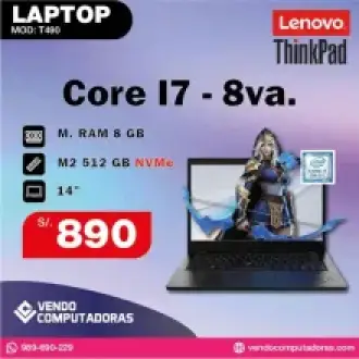 Laptop Lenovo ThinkPad Core i7 8va. Generacion