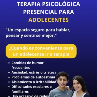TERAPIA PSICOLÓGICA PRESENCIAL PARA ADOLESCENTES