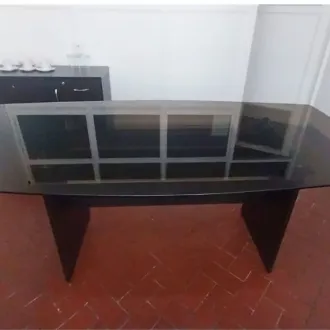 MESA DE VIDRIO 6 SILLAS EJECUTIVAS SEMI NUEVAS 