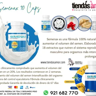 Semenax es una fórmula 100 natural para aumentar el volumen