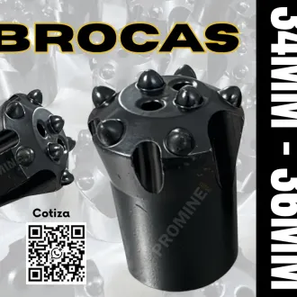 PERFORACIÓN EFICIENTE BROCAS 34MM 36MM - 7 BOTONES 