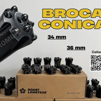 Broca cónica 34 mm 36 mm Perforación para mina