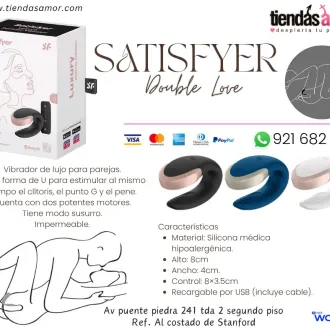 SATISFYER DOUBLE LOVE BLACK Vibrador de lujo para parejas.