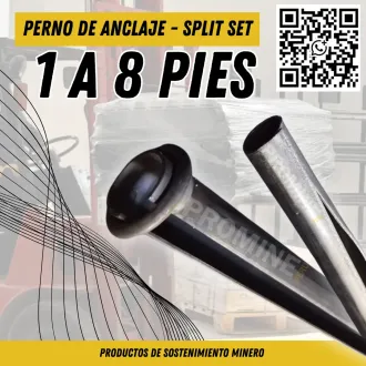 Perno Split Set 5 pies con placa Anclaje por fricción