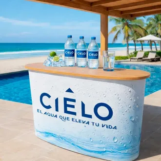 MESA PUBLICITARIA CURVA PARA FERIAS EVENTOS Y ACTIVACIONES