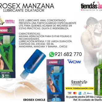 LUBRICANTE ANAL EROSEX desensibilizador no irrita juguetes 