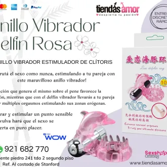 Anillo Vibrador Delfin Rosa ESTIMULADOR DE CLÍTORIS juguete