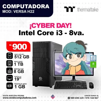 Computadora THERMALTAKE Intel Core i3 - 8va. VERSA H22