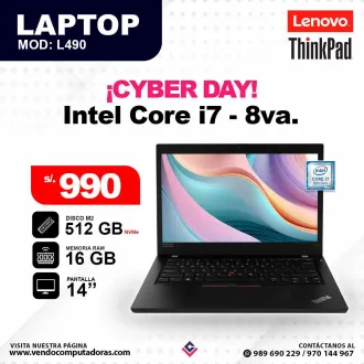 Laptop LENOVO THINKPAD Intel Core i7 - 8va. L490