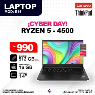 Laptop LENOVO Ryzen 5 - 4500 E14