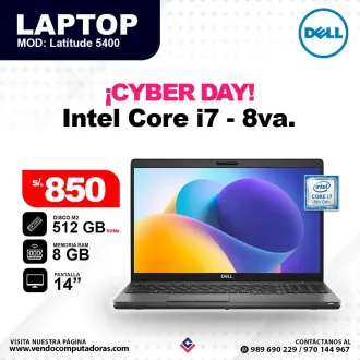 Laptop DELL Intel Core i7 - 8va - Latitude 5400