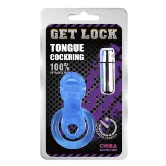 ANILLO VIBRADOR GET LOCK TONGUE AZUL