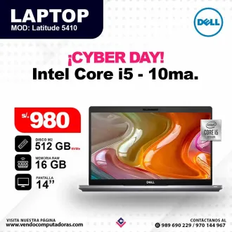 Laptop DELL Intel Core i5 - 10ma. / Latitude5410