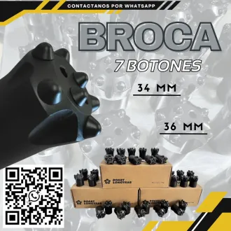 Broca de Carburo de 7 Botones Perforación en mina