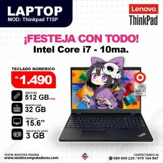 Laptop LENOVO THINKPAD Core i7 - 10ma. Generación