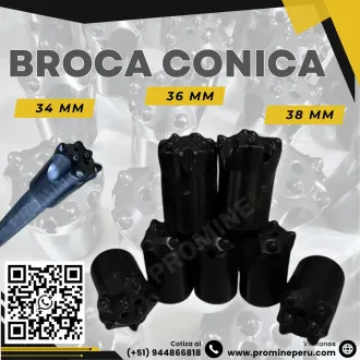 Broca Cónica de Carburo para Perforación de Roca en Minería