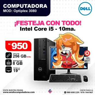 Computadora dell Intel Core i5 - 10ma. Optiplex 3080