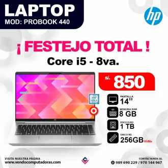 Laptop HP core i5 - 8va. PROBOOK 440