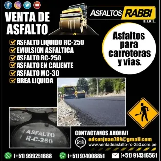 VENDEMOS IMPRIMANTE PARA LECHAS EL MEJOR ASFALTO MC-30 RC