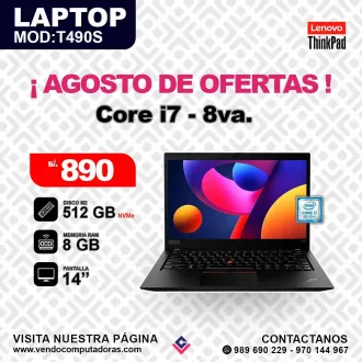 Laptop Lenovo Thinkpad Intel Core i7 - 8va.