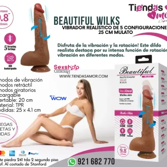 BEAUTIFUL WILKS VIBRADOR REALÍSTICO DE 5 CONFIGURACIONES 25 