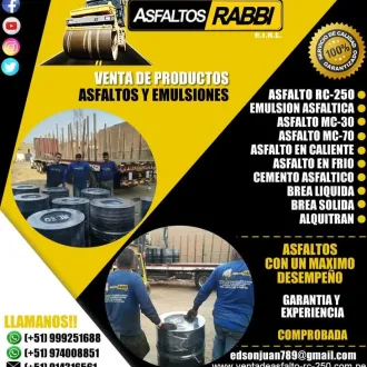 GRAN VENTA DE ASFALTO RC-250 CURADO RAPIDO BREA SOLIDA