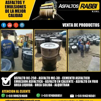 ASFALTO RC-250 INDUSTRIAS RABBI EIRL EXCELENETES PRECIOS