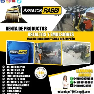Emulsión Asfáltica asfalto rc-250 . lima y demás provincias