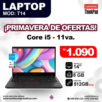 Laptop Lenovo THINKPAD T14 core I5 - 11va.